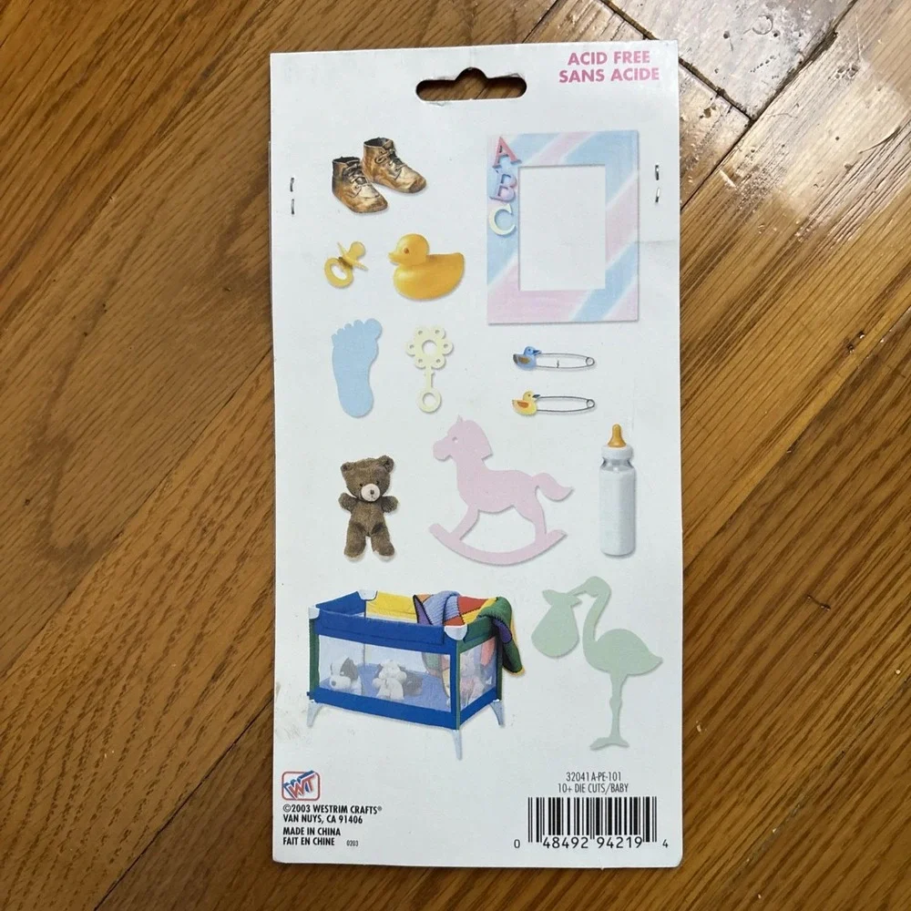 Vtg Y2K 2003 Westrim Crafts 10+ Baby Die-Cuts by Paperbilities Shoes Duck Stork